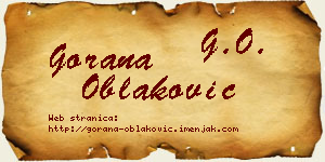 Gorana Oblaković vizit kartica
